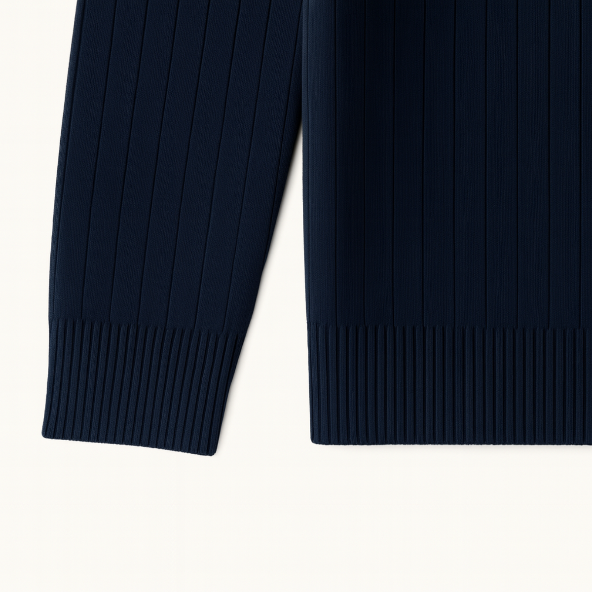 Stylish Ribbed Half Zip Jumper for Men