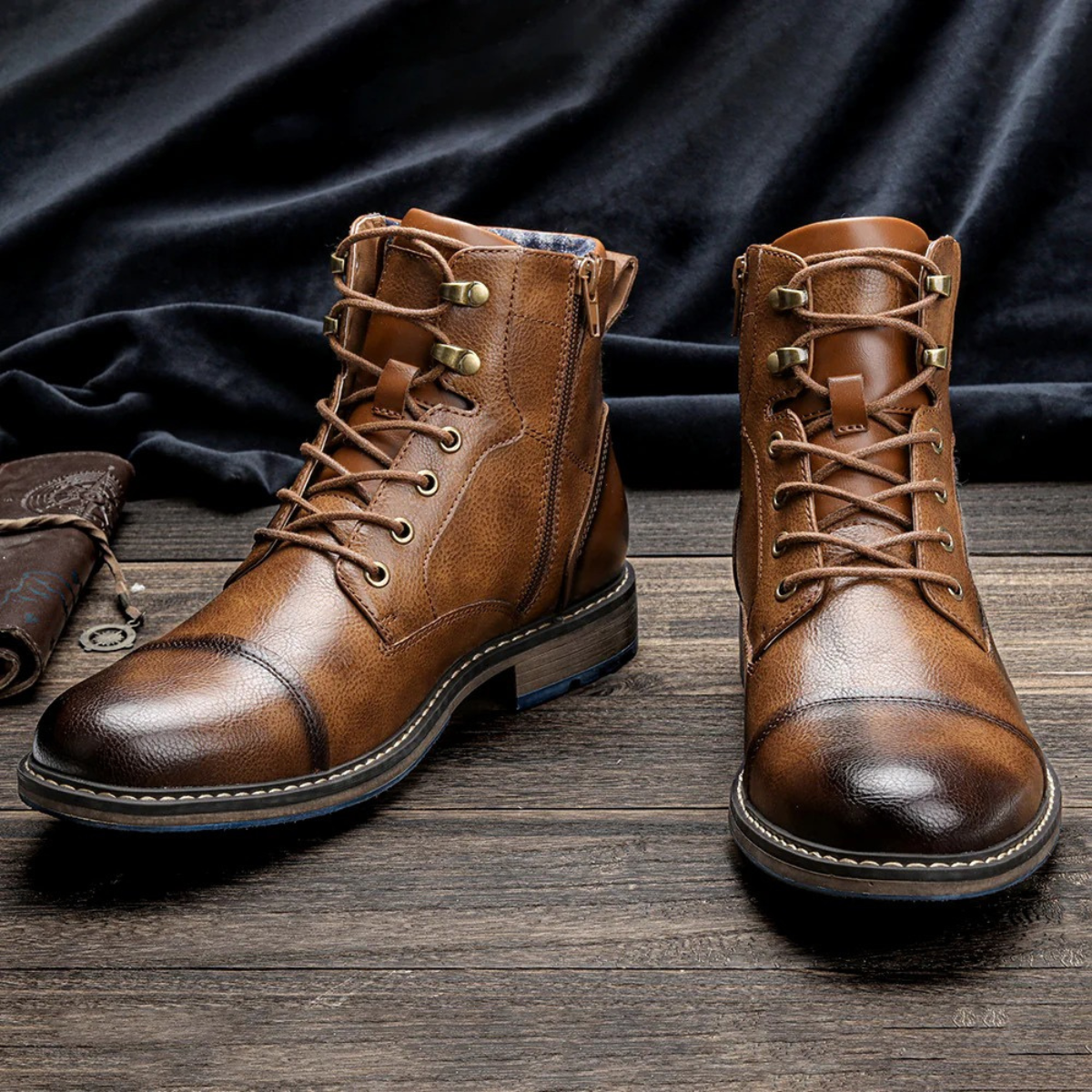 Stylish Vintage Leather Ankle Boots for Men