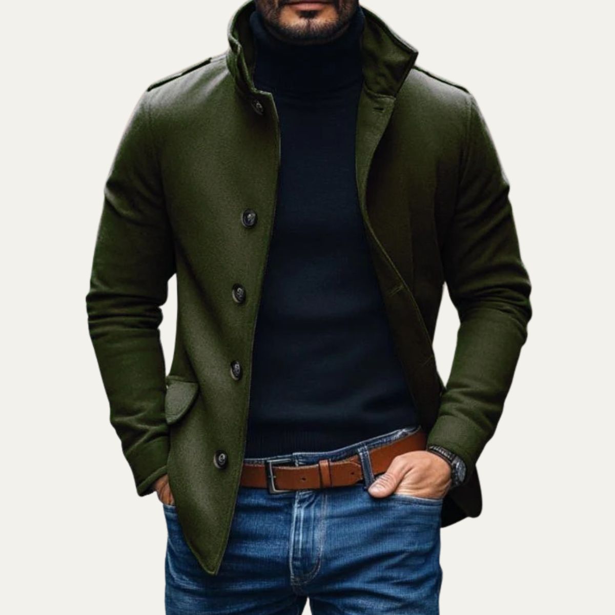 Stylish Men's Overcoat - Smart Tailored Design