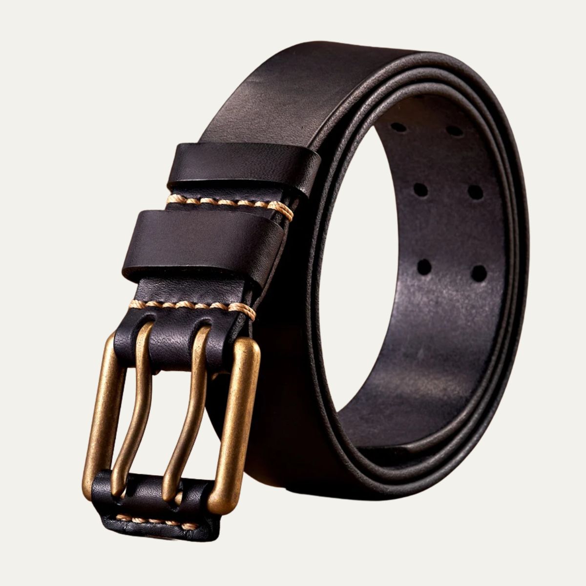 Stylish Double-Pin Vintage Leather Belt