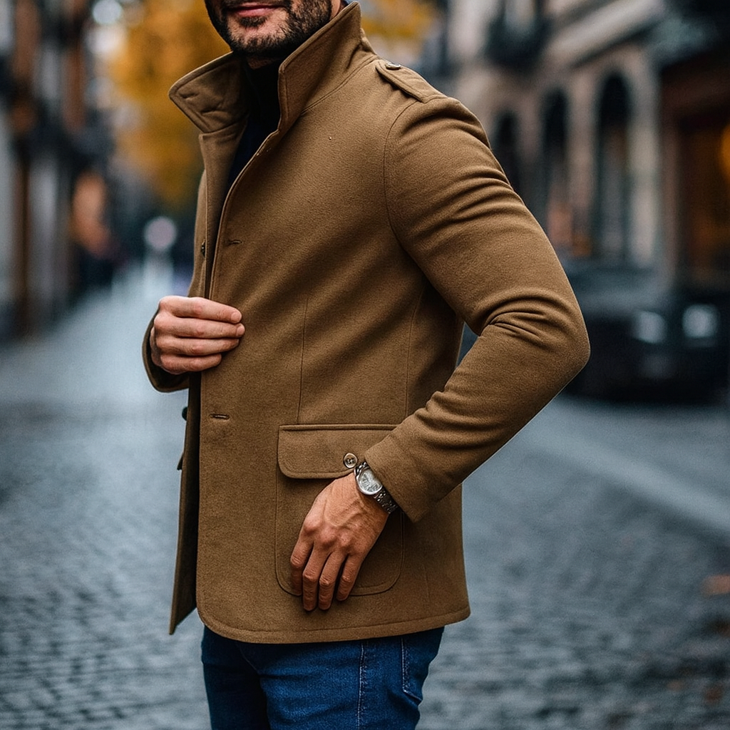 Stylish Men's Overcoat - Smart Tailored Design