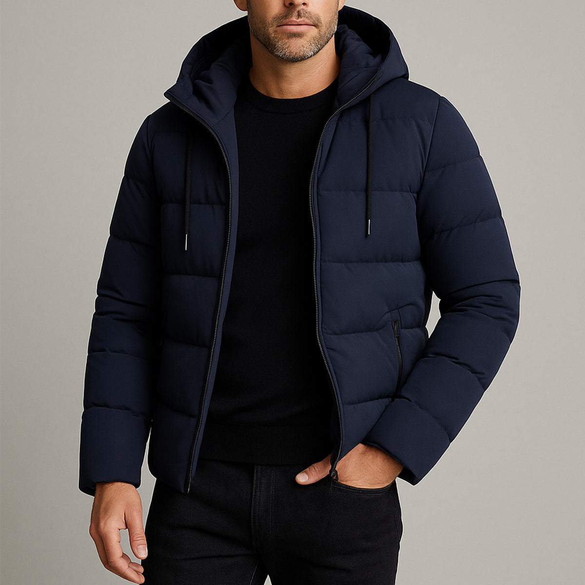 Stylish Waterproof Men's Parka - Insulated Hooded Winter Jacket
