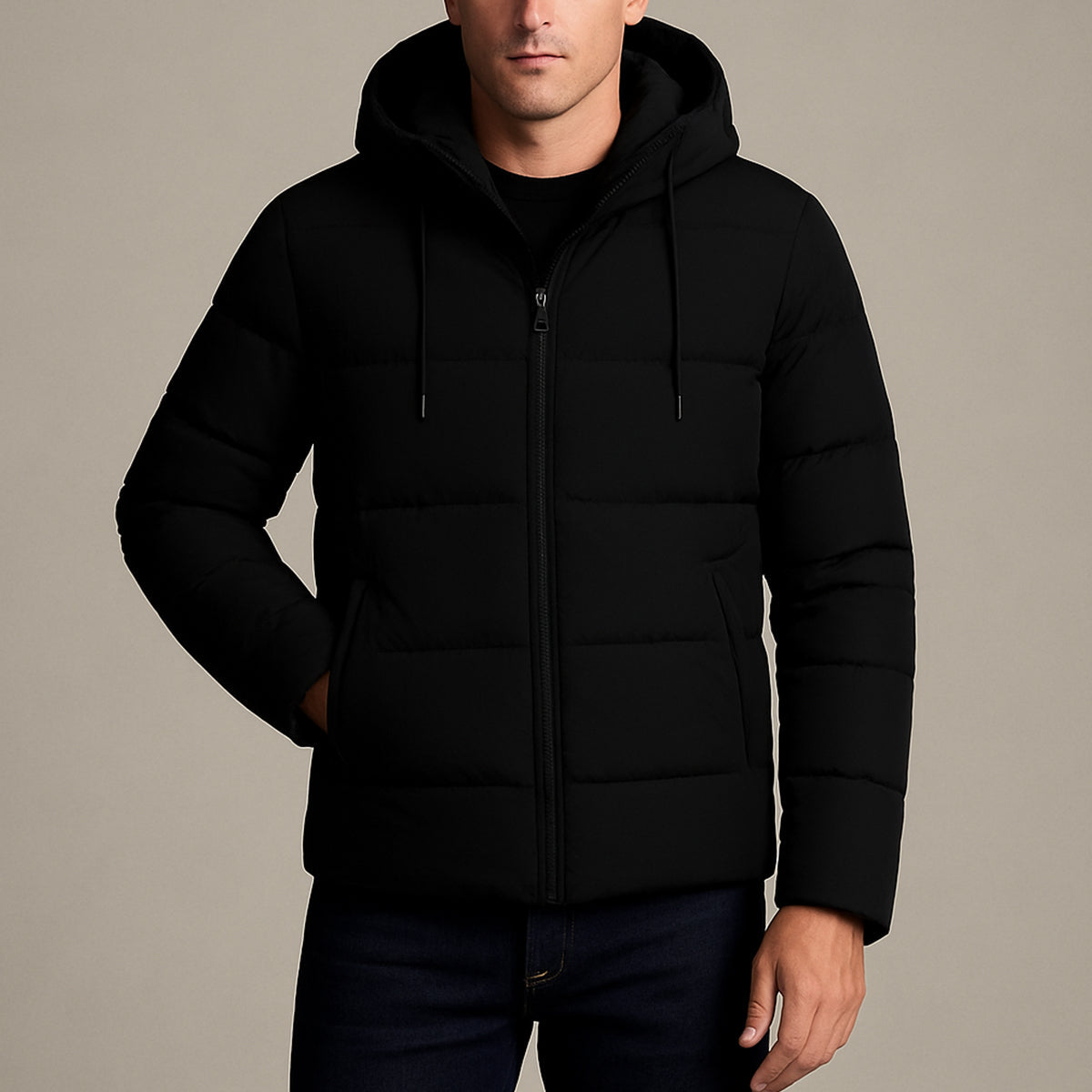 Stylish Waterproof Men's Parka - Insulated Hooded Winter Jacket