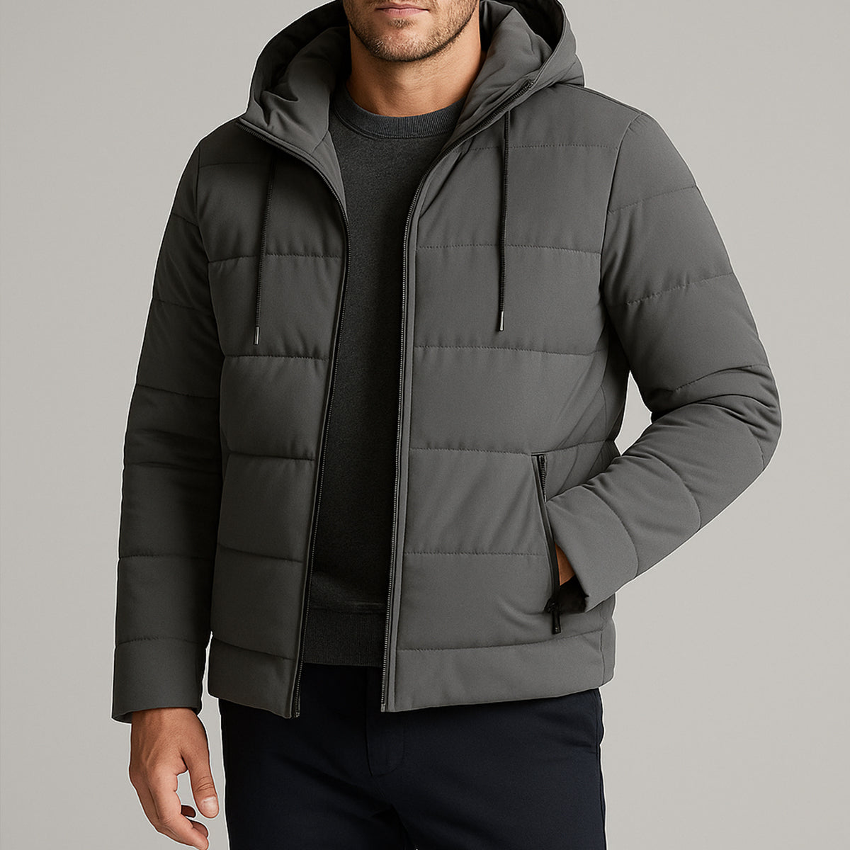 Stylish Waterproof Men's Parka - Insulated Hooded Winter Jacket