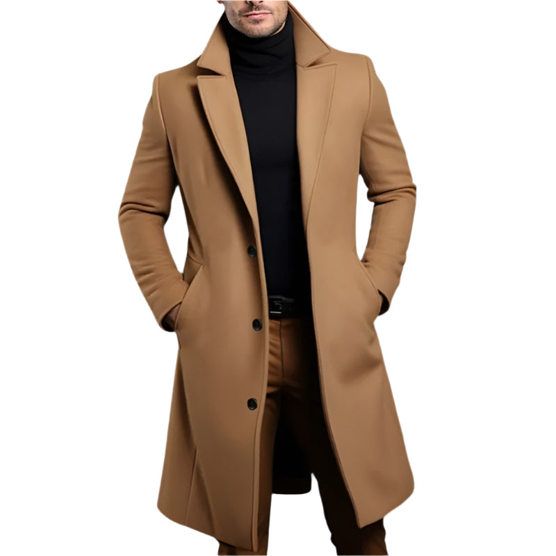 Stylish Mid-Length Coat for Men - Warm and Versatile