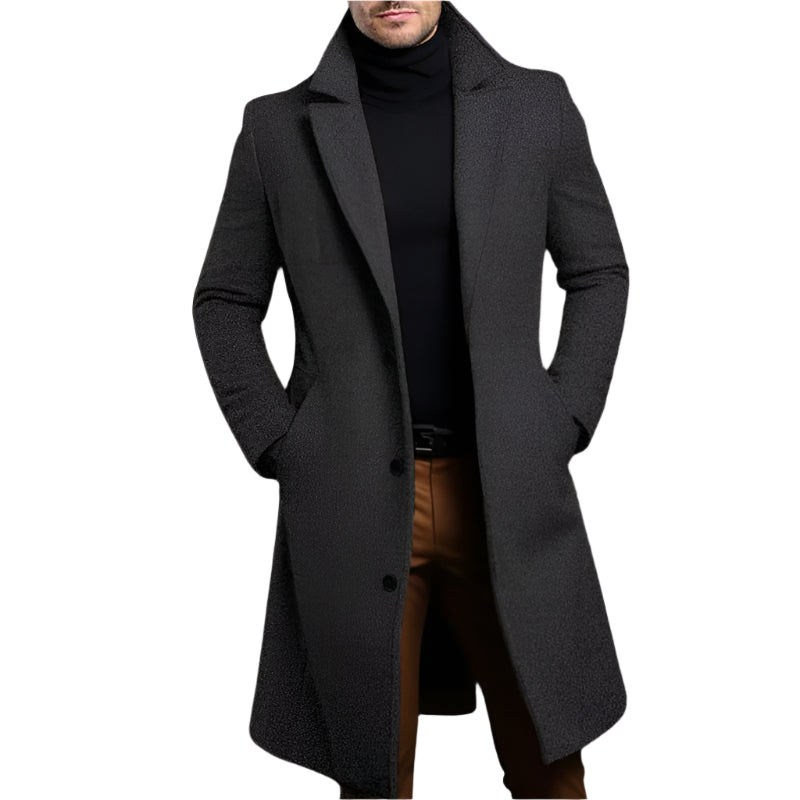 Stylish Mid-Length Coat for Men - Warm and Versatile