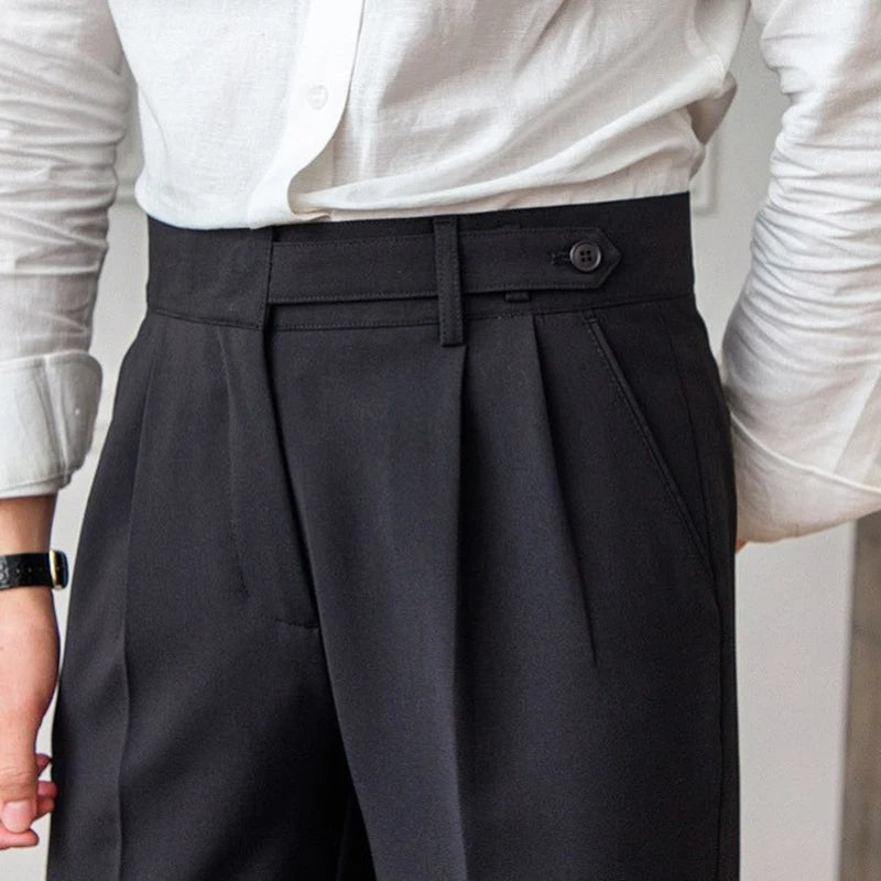 Stylish Men's Pleated Trousers - Comfortable Fit