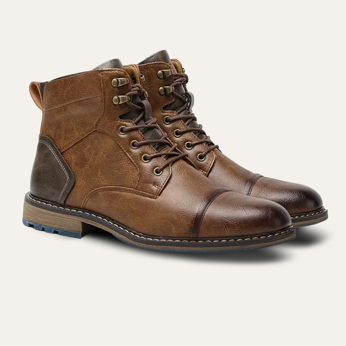 Stylish Vintage Leather Ankle Boots for Men