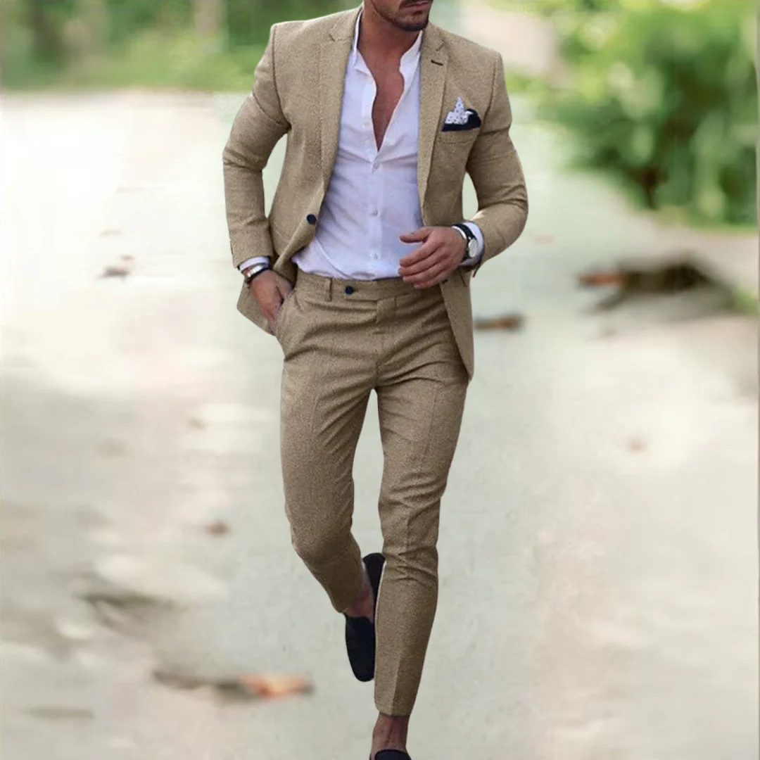 Elegant Wedding Suit for Men - Santorini Style