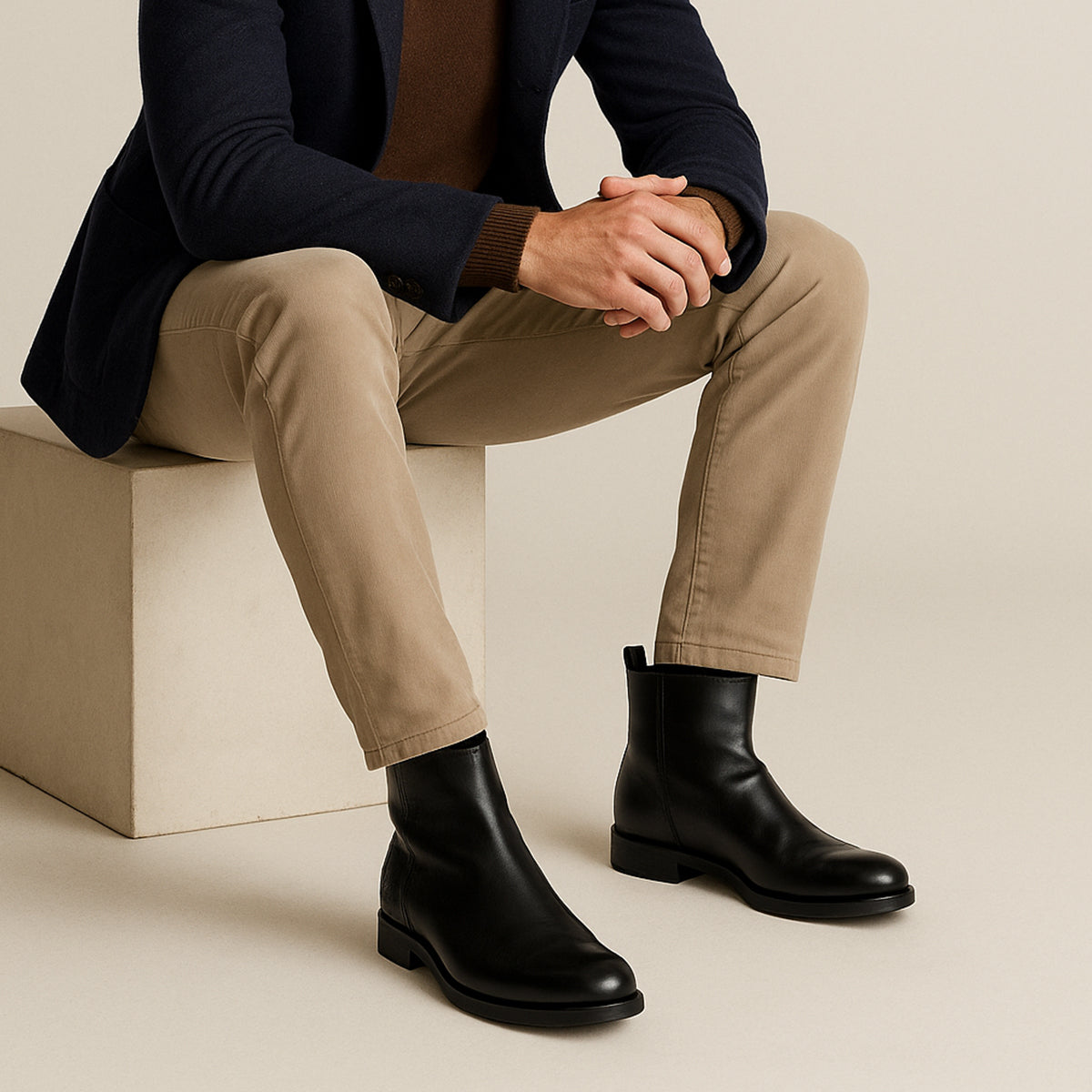 Premium Handmade Leather Chelsea Boots for Men - Barbour Street Collection