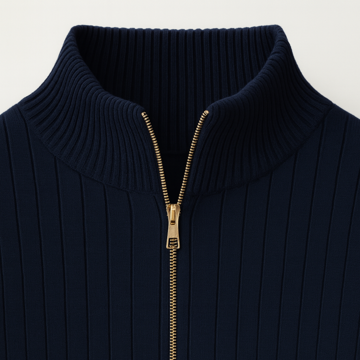 Stylish Ribbed Half Zip Jumper for Men