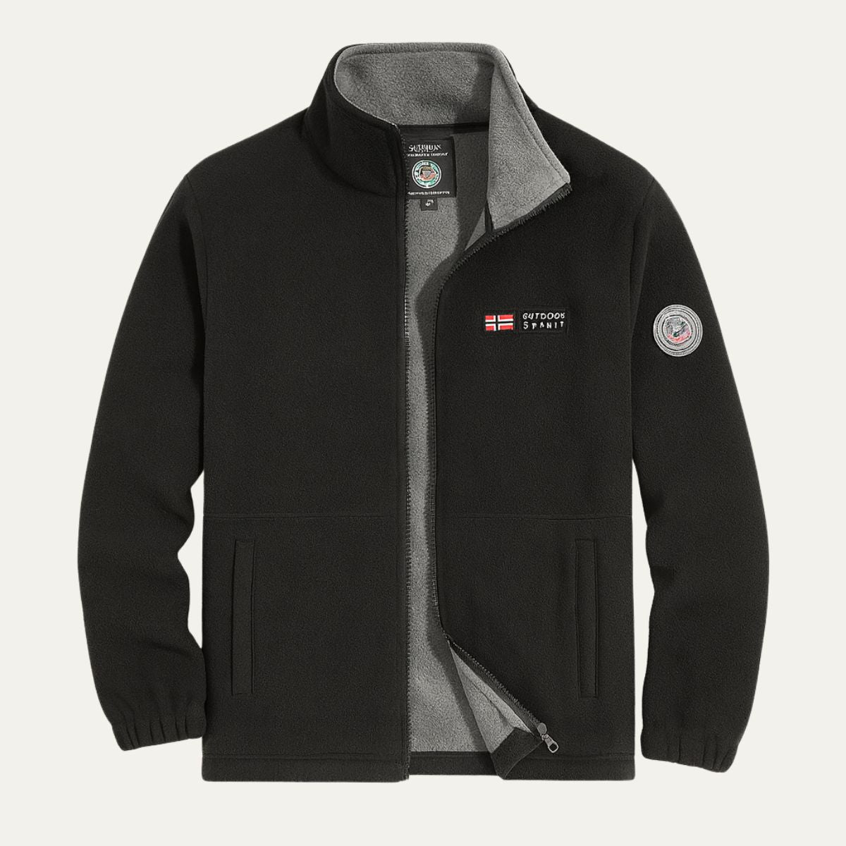 Insulated Men's Outdoor Jacket with Fleece Lining