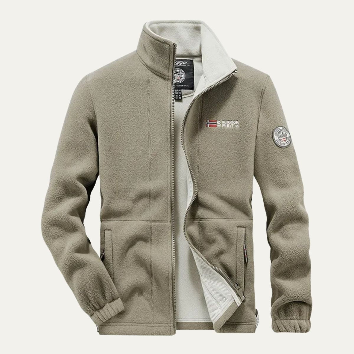 Insulated Men's Outdoor Jacket with Fleece Lining