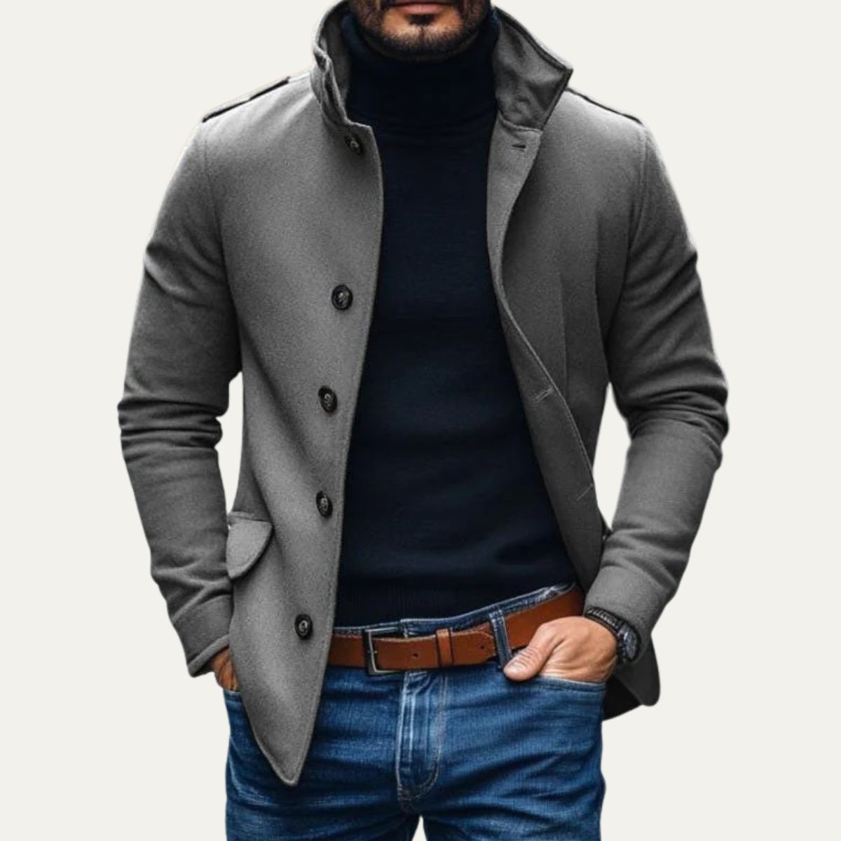 Stylish Men's Overcoat - Smart Tailored Design