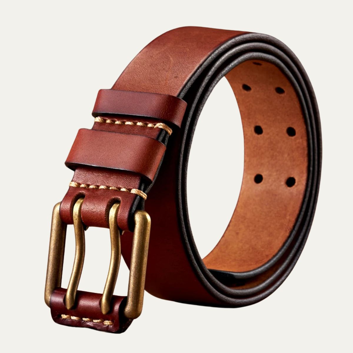 Stylish Double-Pin Vintage Leather Belt