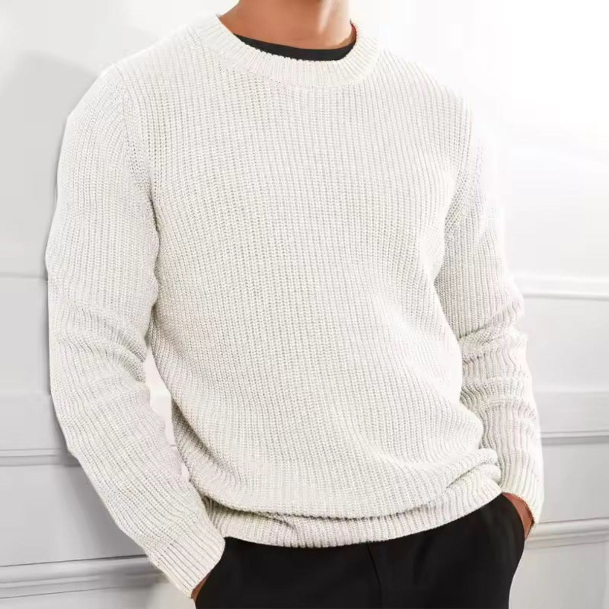 Men Cozy Ribbed Sweater