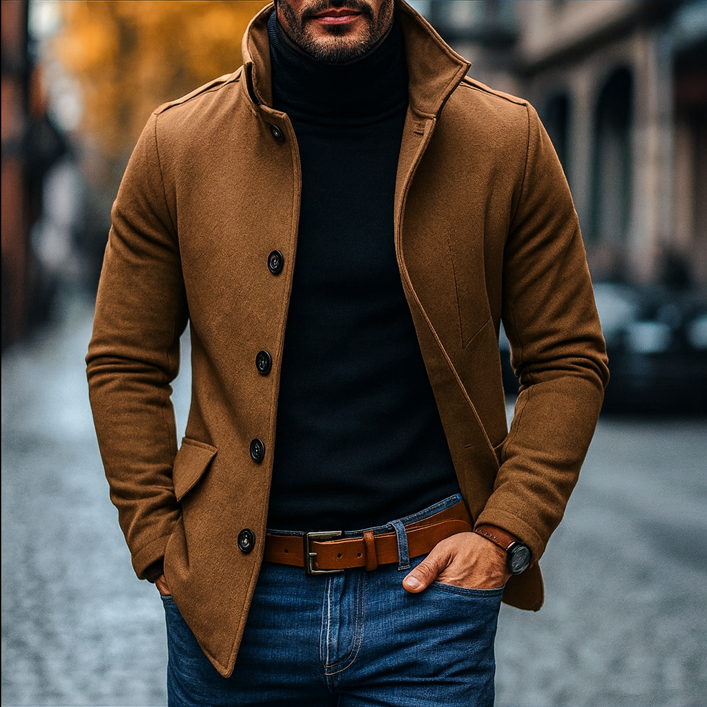 Stylish Men's Overcoat - Smart Tailored Design