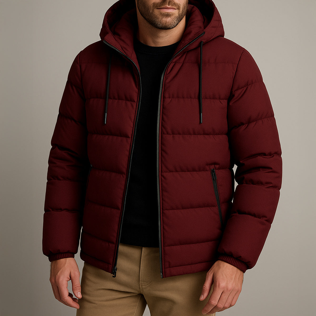 Stylish Waterproof Men's Parka - Insulated Hooded Winter Jacket