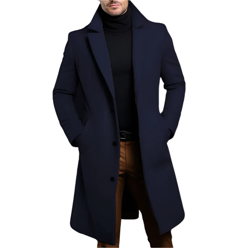 Stylish Mid-Length Coat for Men - Warm and Versatile
