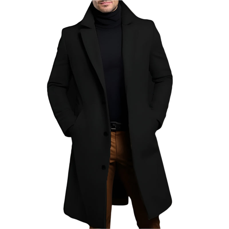 Stylish Mid-Length Coat for Men - Warm and Versatile