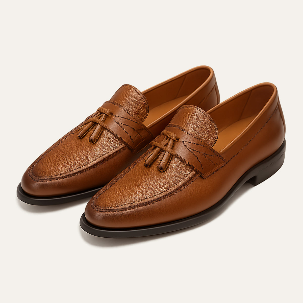 Stylish Men's Leather Tassel Loafers for Formal Occasions