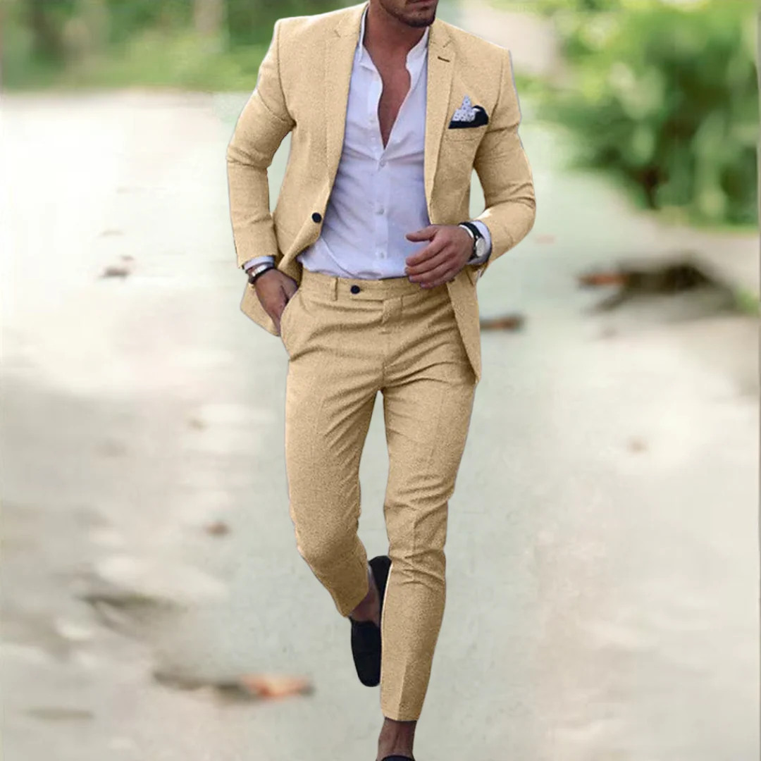 Elegant Wedding Suit for Men - Santorini Style