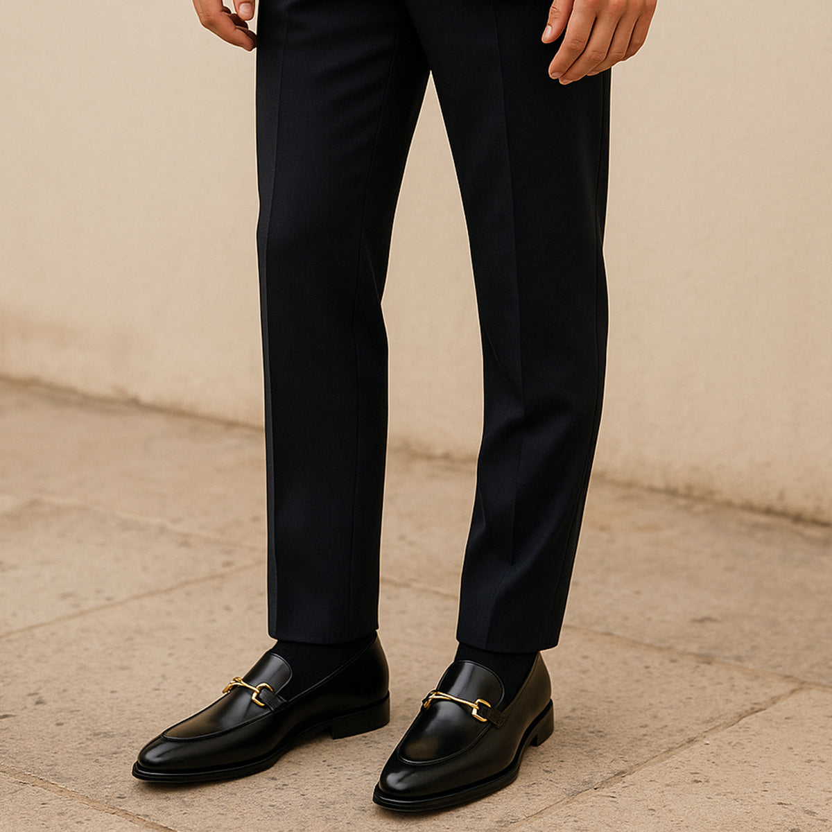 Stylish Black Leather Horsebit Loafers for Men