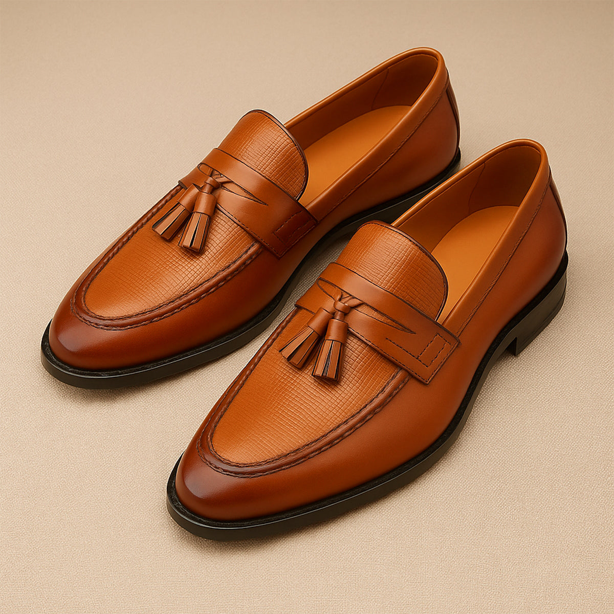 Stylish Men's Leather Tassel Loafers for Formal Occasions